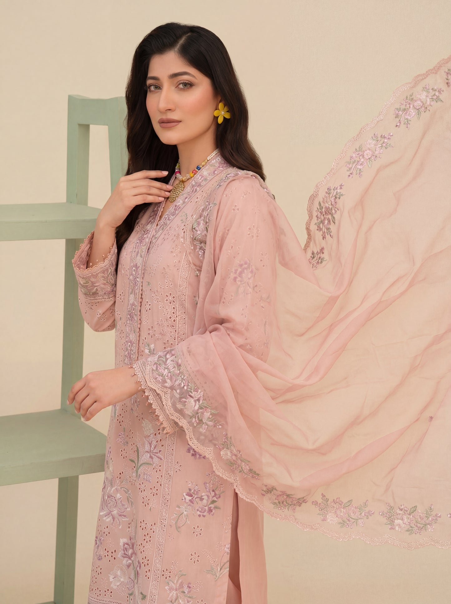 Maria B Luxury Embroidered Chikenkari Lawn 3PC
