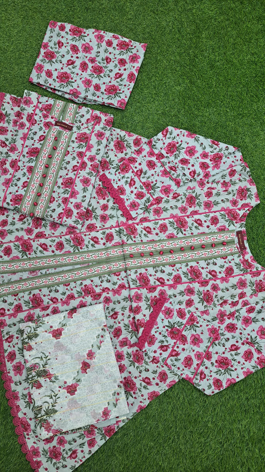 Printed Frock Lawn 3PC
