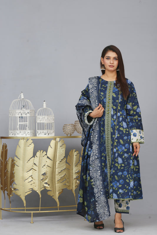 Printed Frock Lawn 3PC