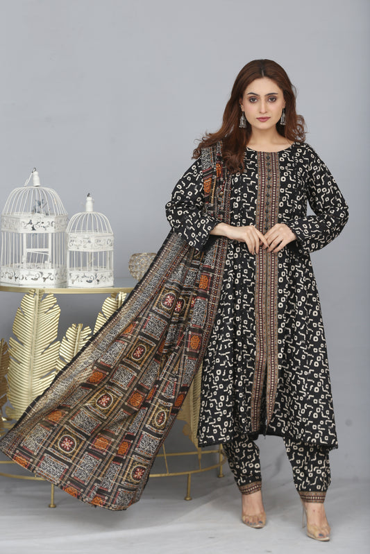 Printed Frock Lawn 3PC