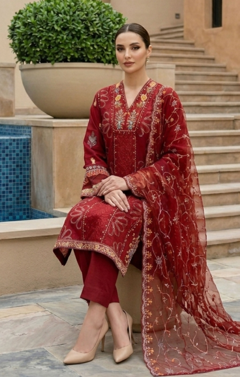 Bin Saeed Premium Embroidered Lawn 3PC