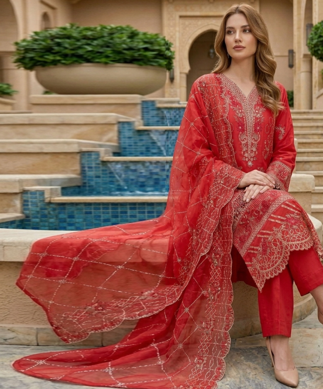 Bin Saeed Premium Embroidered Lawn 3PC