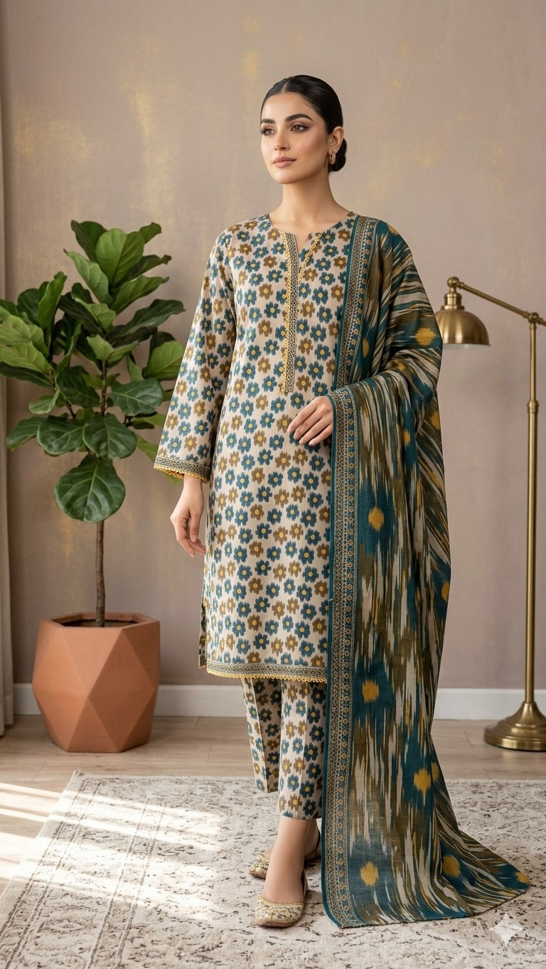 Bin Saeed Digital Printed Lawn 3PC