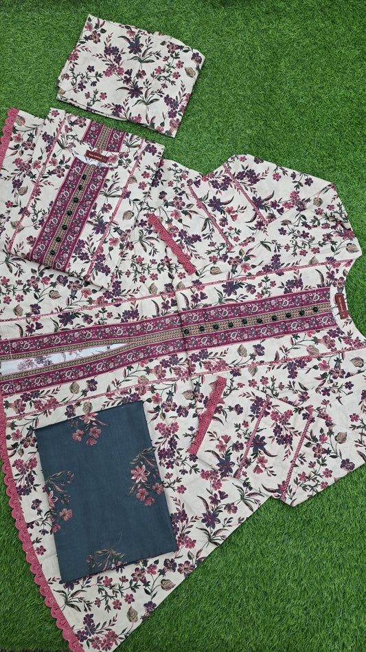 Printed Frock Lawn 3PC
