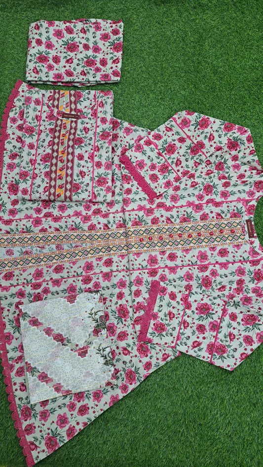 Printed Frock Lawn 3PC