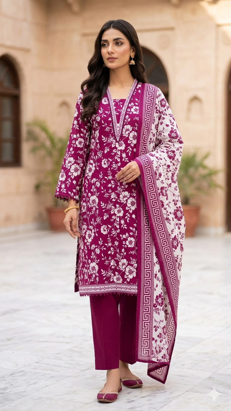 Bin Saeed Digital Printed Lawn 3PC