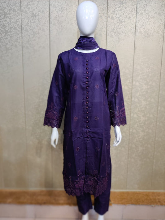 Mirari 3-Piece All over Chikenkari Embroidered Lawn Collection