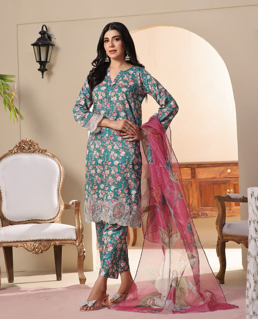 Dressline Emb Lawn-3PC