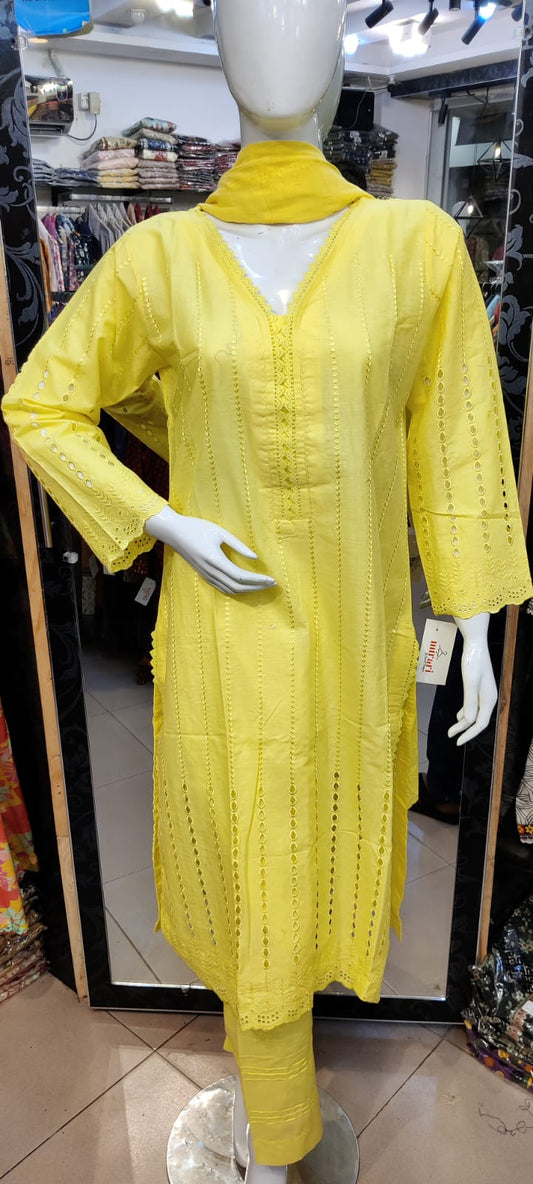 Mirari 3-Piece All over Chikenkari Embroidered Lawn Collection