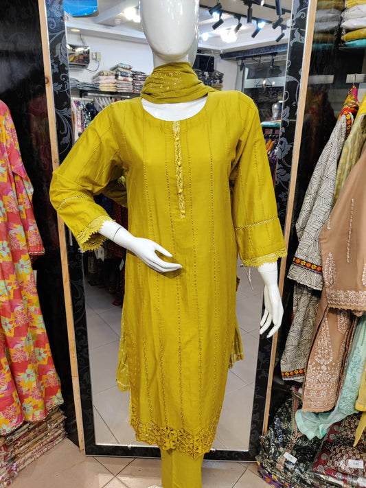 Mirari 3-Piece All over Chikenkari Embroidered Lawn Collection