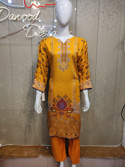 Print Slub Linen-2PC