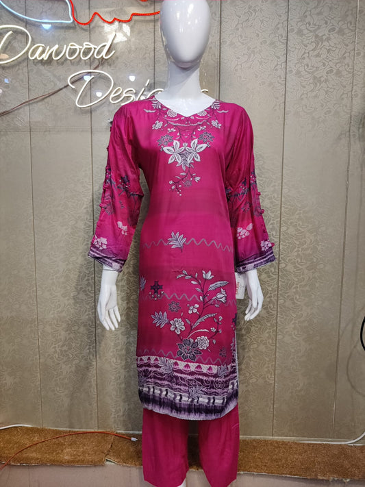 Print Slub Linen-2PC