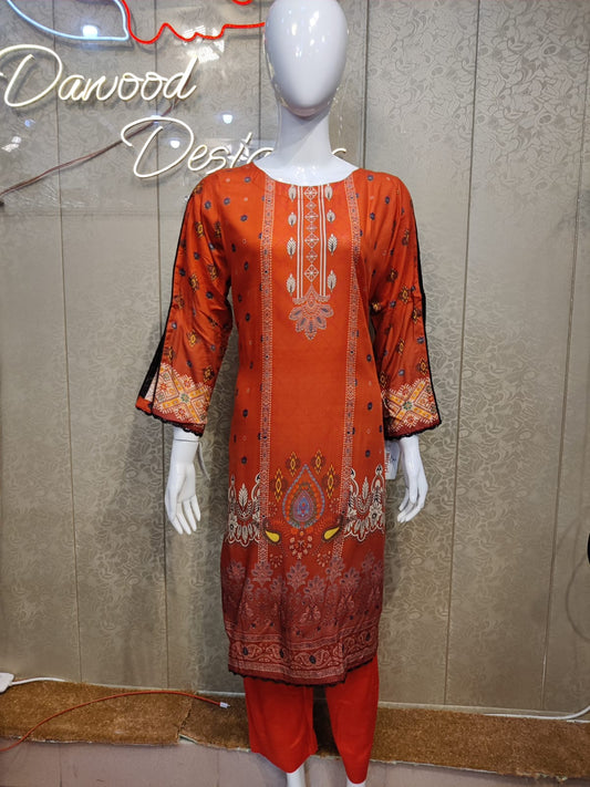 Print Slub Linen-2PC