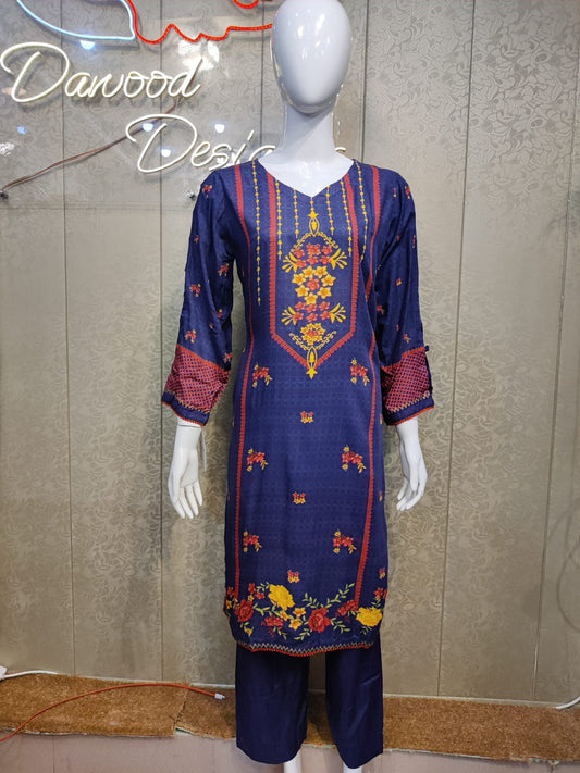 Print Slub Linen-2PC