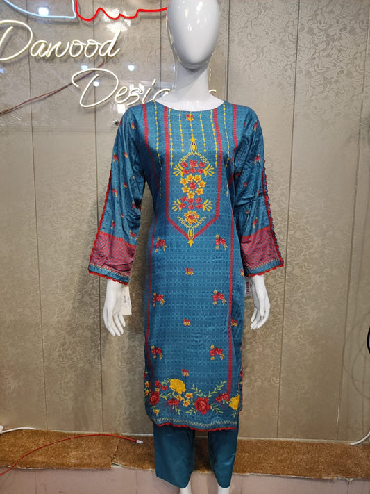 Print Slub Linen-2PC