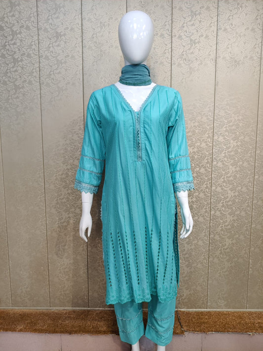 Mirari 3-Piece All over Chikenkari Embroidered Lawn Collection