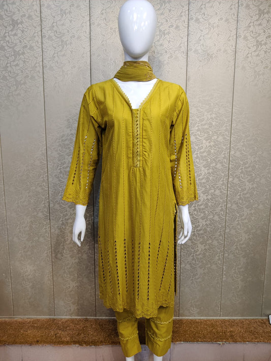 Mirari 3-Piece All over Chikenkari Embroidered Lawn Collection