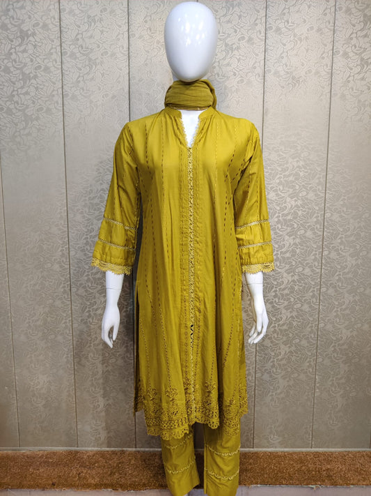 Mirari 3-Piece All over Chikenkari Embroidered Lawn Collection