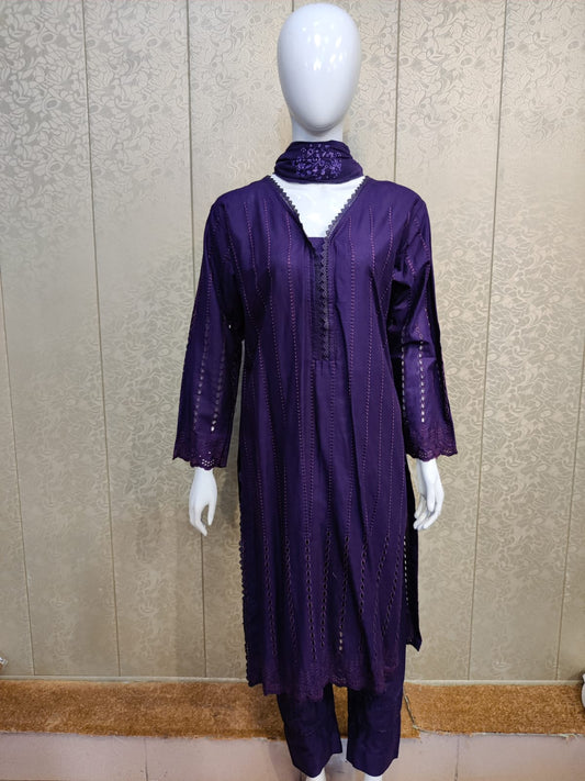 Mirari 3-Piece All over Chikenkari Embroidered Lawn Collection