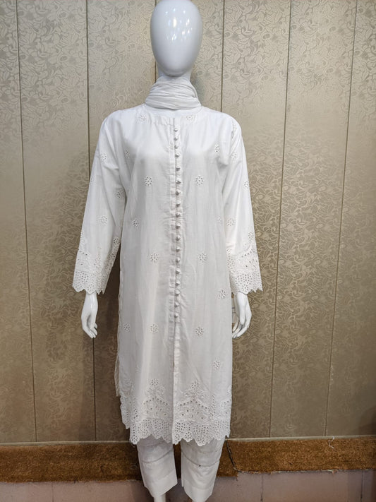 Mirari 3-Piece All over Chikenkari Embroidered Lawn Collection