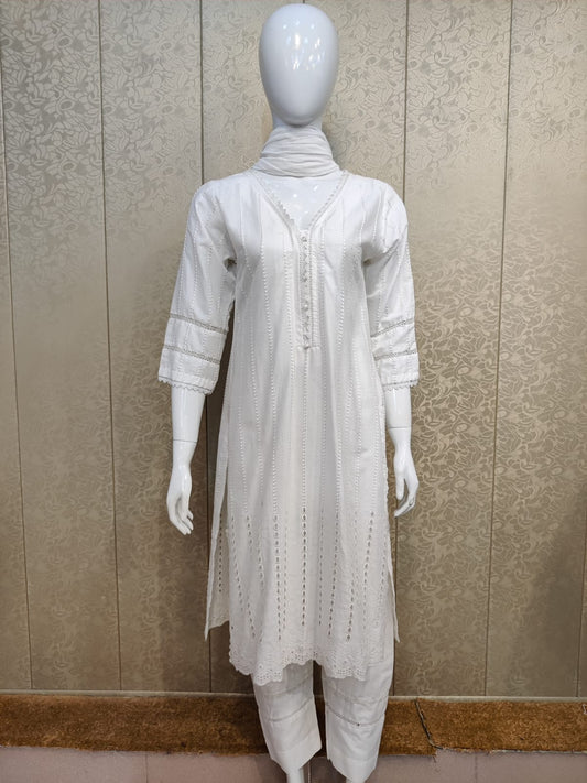 Mirari 3-Piece All over Chikenkari Embroidered Lawn Collection