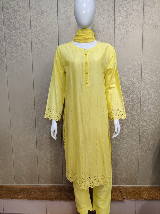 Mirari 3-Piece All over Chikenkari Embroidered Lawn Collection