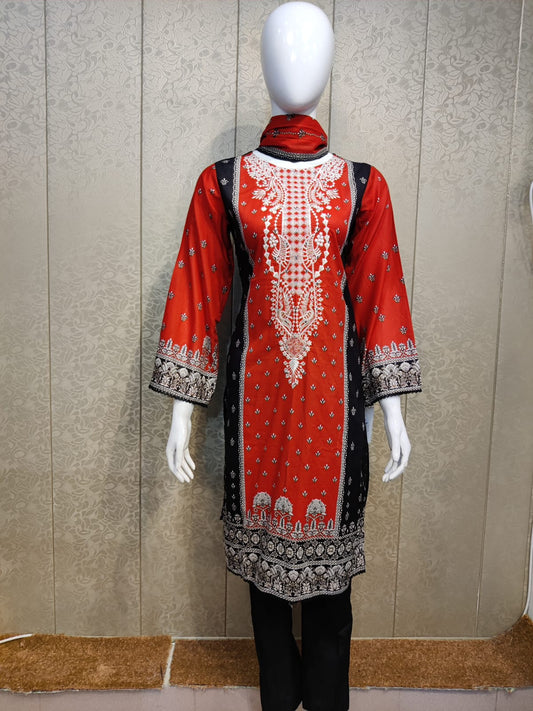 BS Print Embroidery-3PC