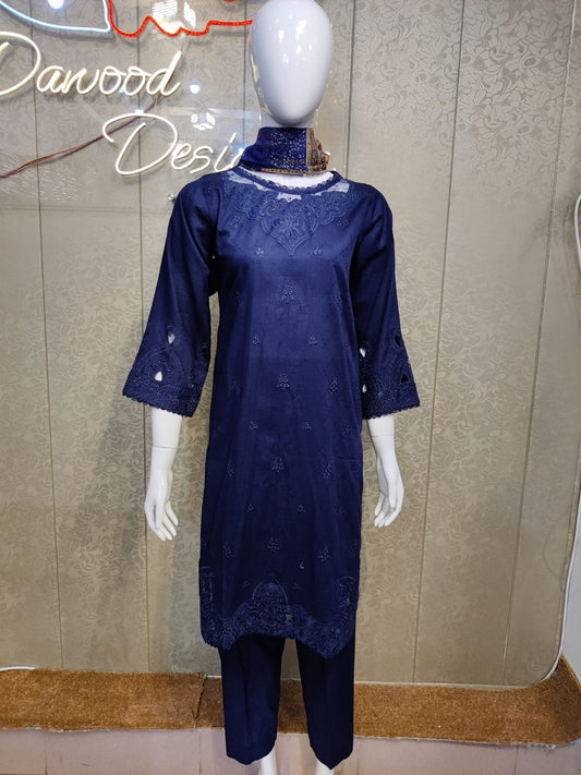 DL Embroidered Lawn-3PC