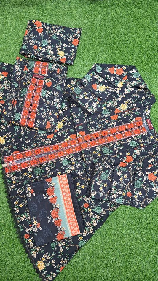 Printed Frock Lawn 3PC
