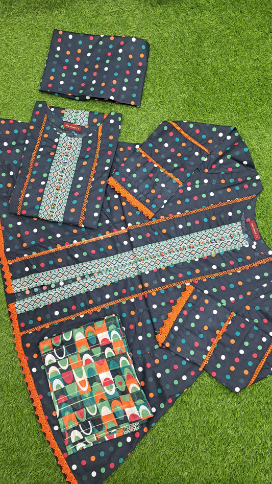 Printed Frock Lawn 3PC