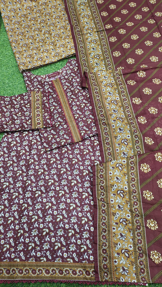 Bin Saeed Lawn With Farshi Trouser 3PC