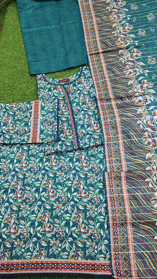 Bin Saeed Lawn With Farshi Trouser 3PC