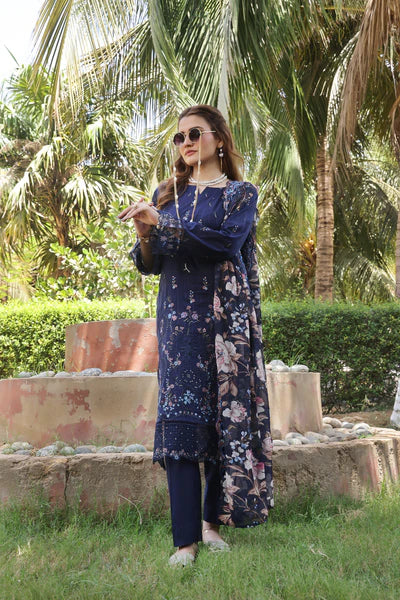 Silvana Embroidered Heavy & Chikenkari Lawn 3PC