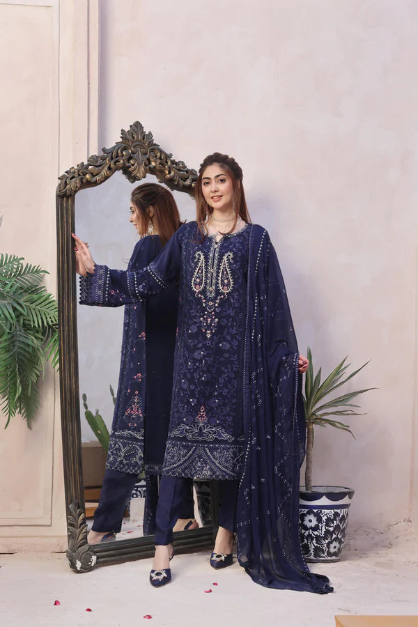 Safeena By Dressline Emb Shiffon 3PC