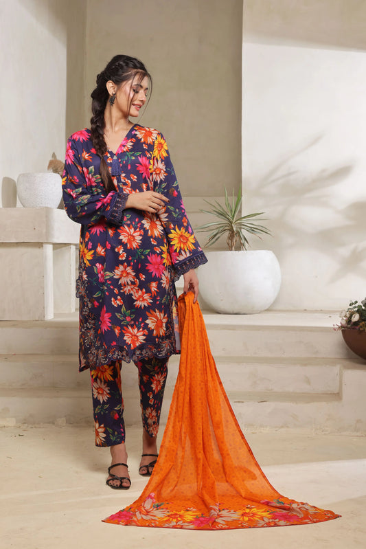 Arooba By Dressline Embroidered & Printed Lawn 3PC