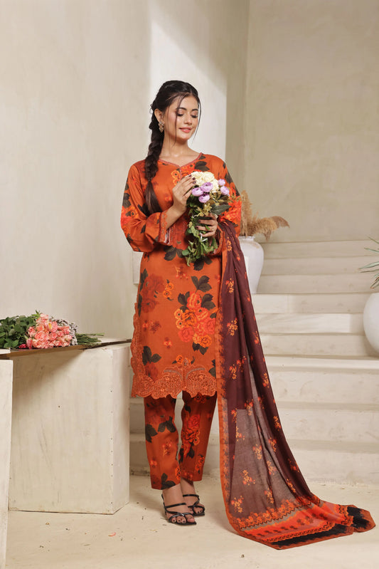 Arooba By Dressline Embroidered & Printed Lawn 3PC