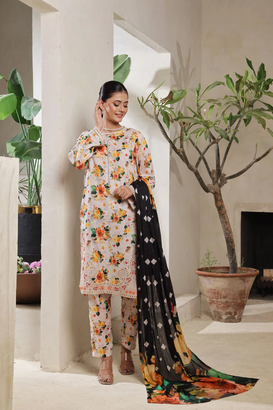 Arooba By Dressline Embroidered & Printed Lawn 3PC