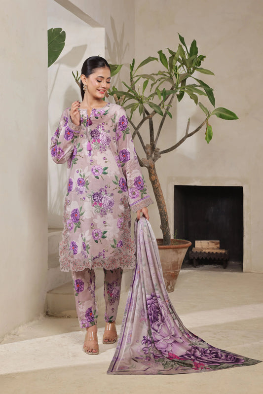 Arooba By Dressline Embroidered & Printed Lawn 3PC