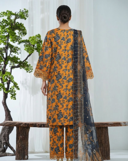 Bin Saeed Laserkari Emb Lawn 3PC