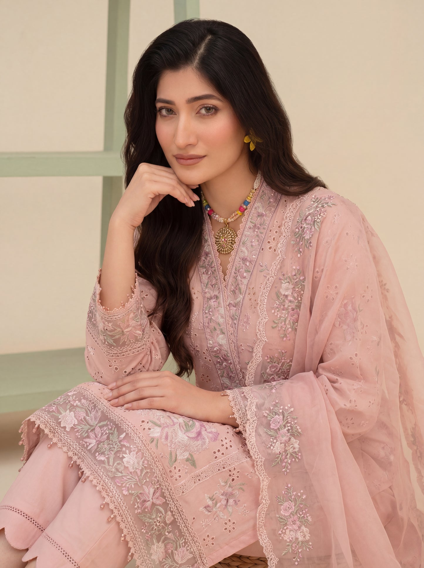 Maria B Luxury Embroidered Chikenkari Lawn 3PC