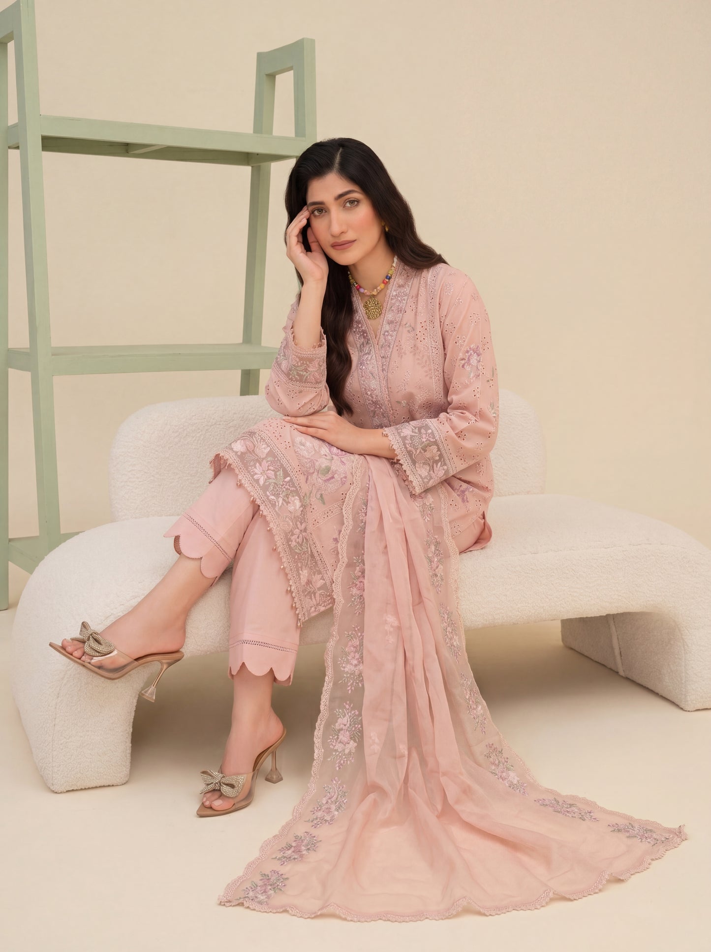 Maria B Luxury Embroidered Chikenkari Lawn 3PC