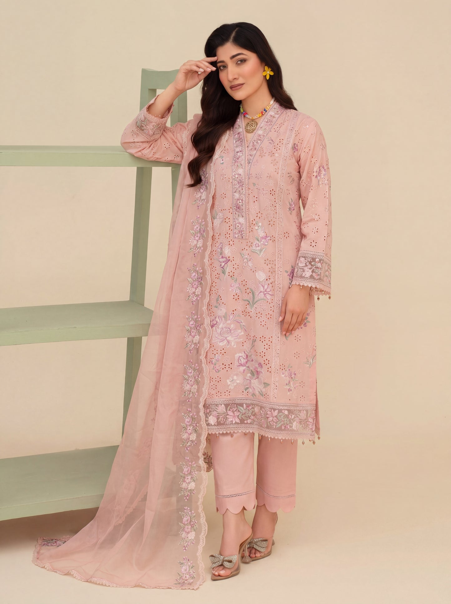 Maria B Luxury Embroidered Chikenkari Lawn 3PC