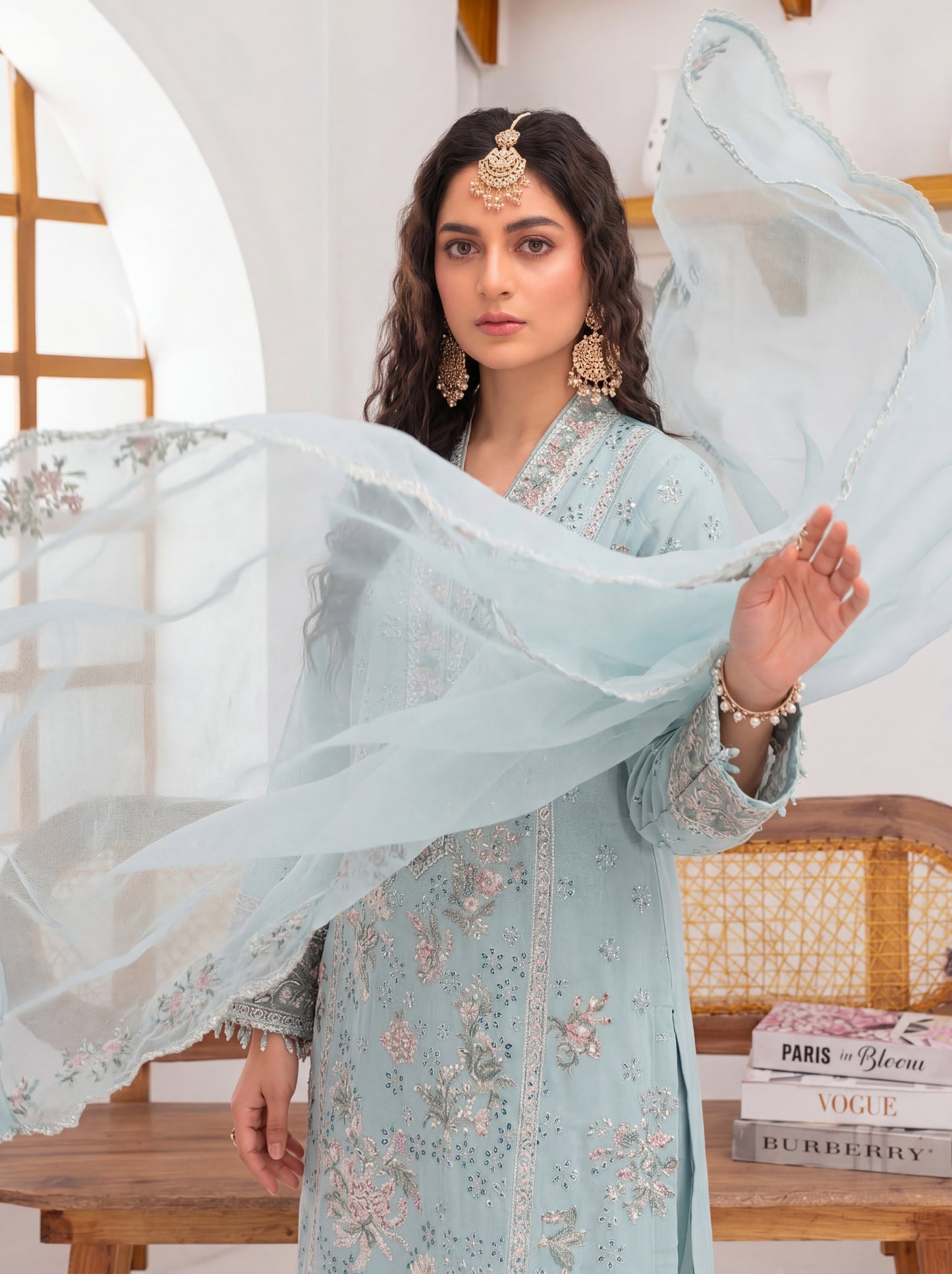 Maria B Luxury Embroidered Chikenkari Lawn 3PC