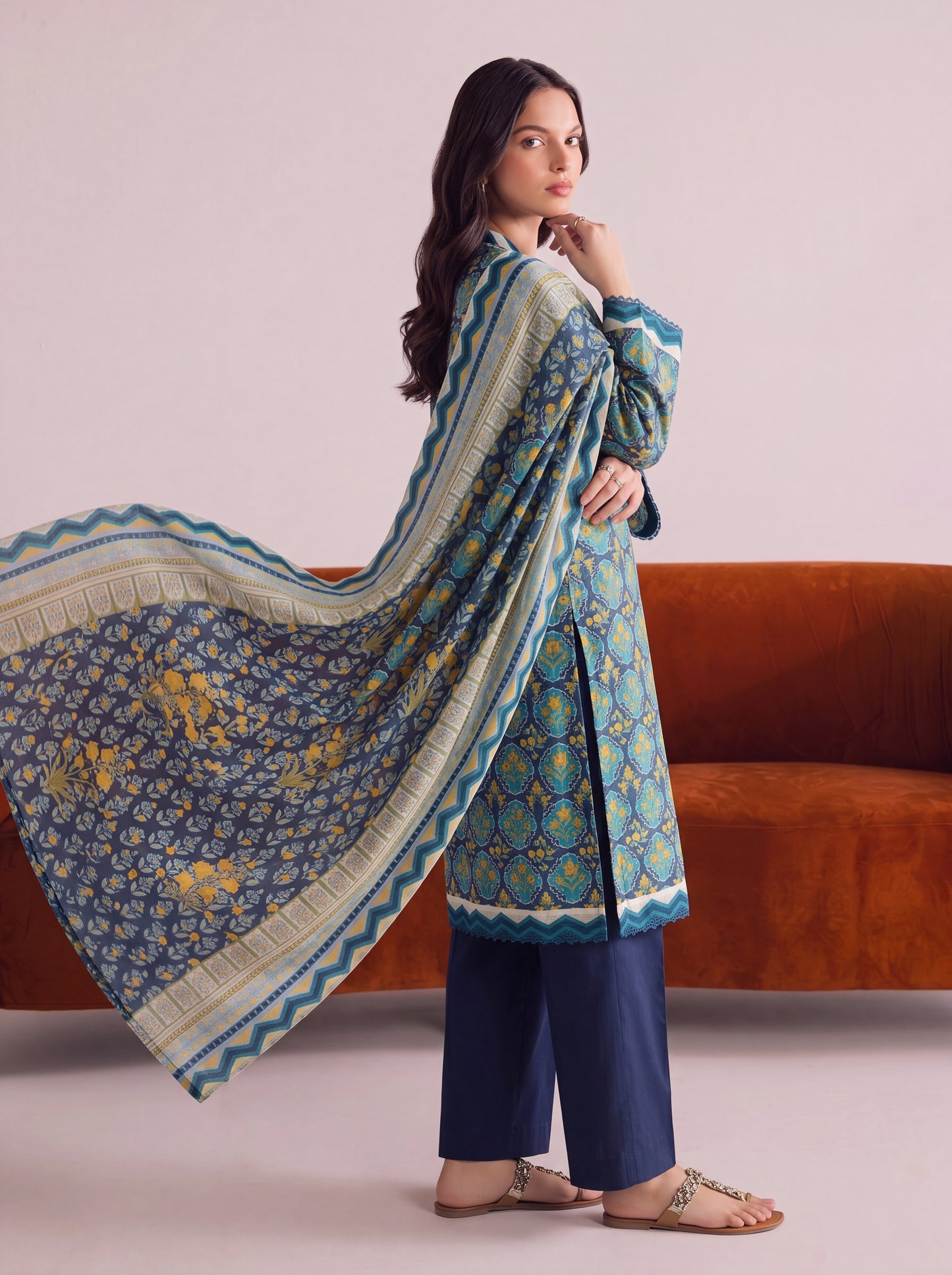 Mirari Digital Printed Stitched Lawn 3PC