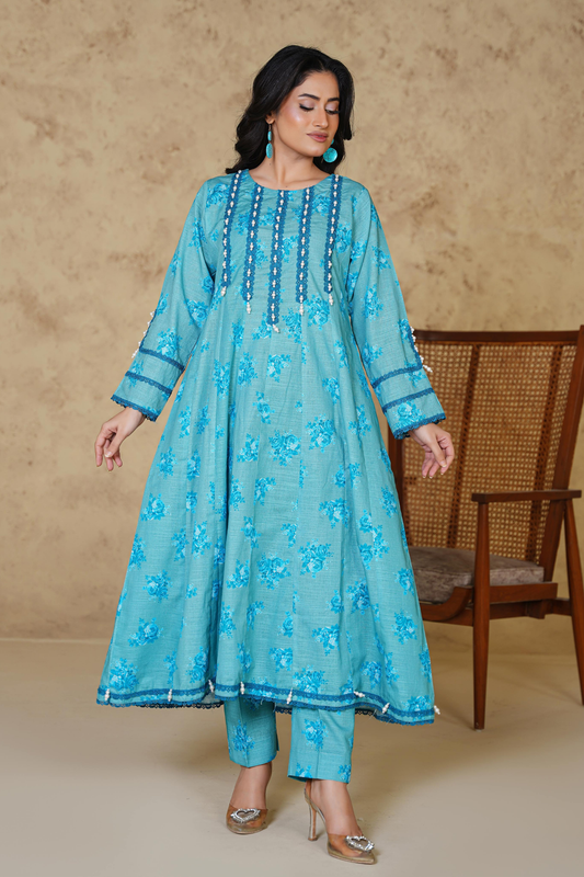 Mirari Frock | Printed Khaddar | Co_Ords
