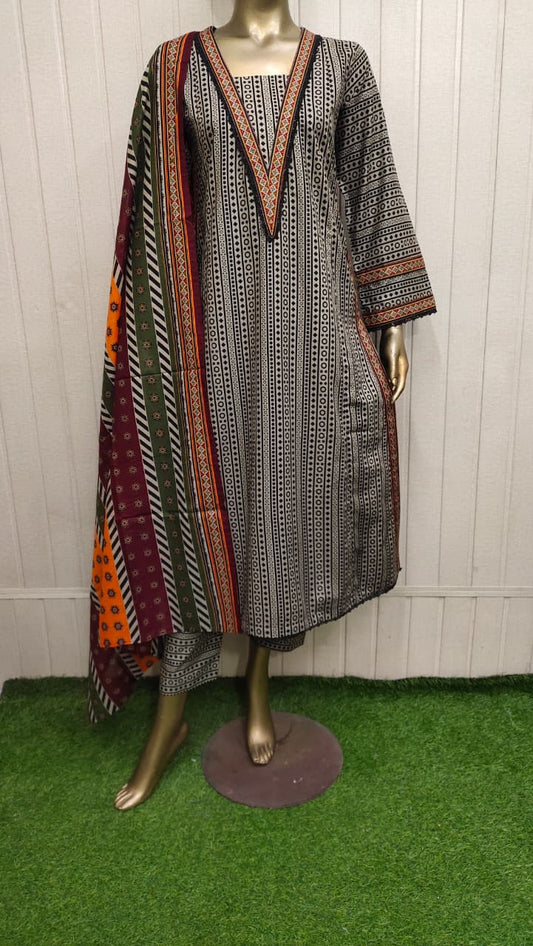 Bin Saeed Digital Printed Lawn With Airline Long Shirt 3PC