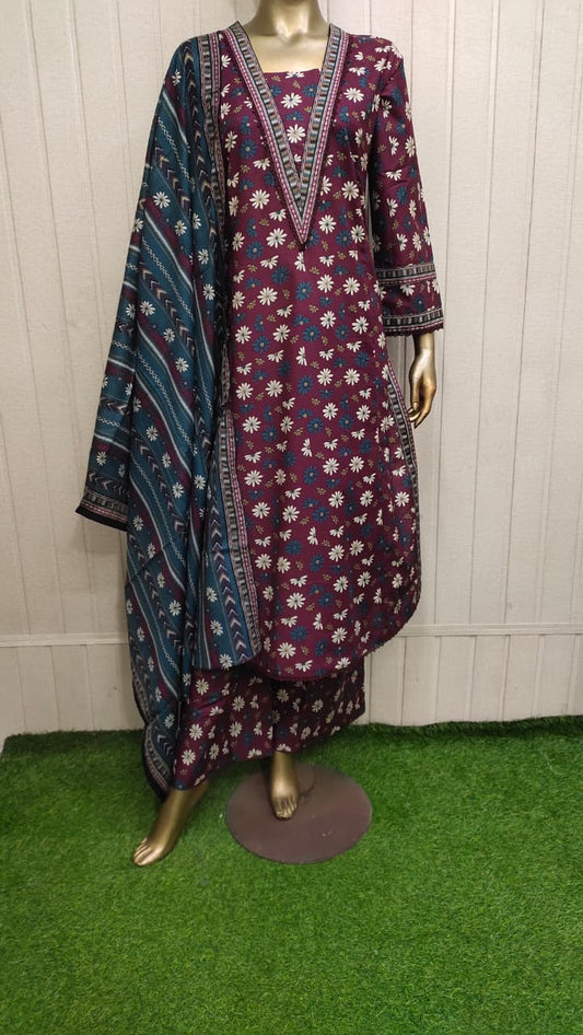 Bin Saeed Digital Printed Lawn With Airline Long Shirt 3PC