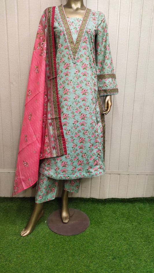 Bin Saeed Digital Printed Lawn With Airline Long Shirt 3PC