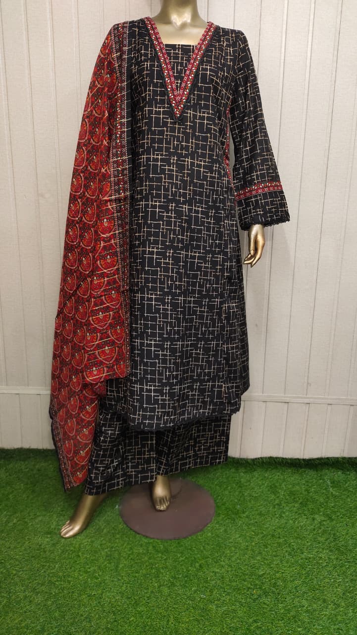 Bin Saeed Digital Printed Lawn With Airline Long Shirt 3PC
