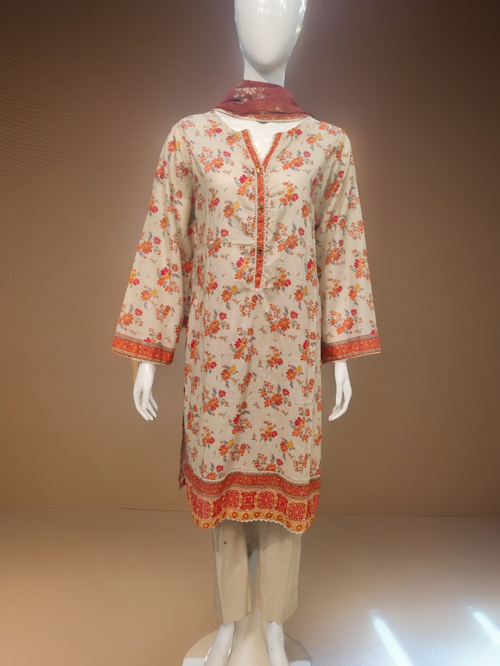 R Printed Lawn-3PC